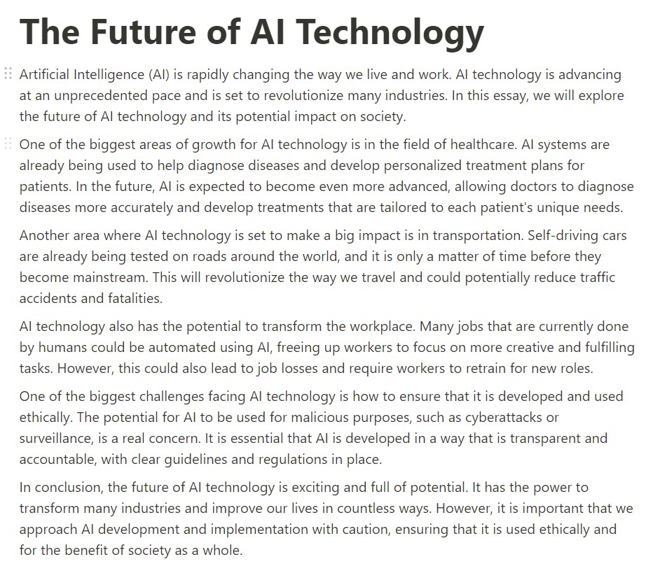 Notion AI essay bot