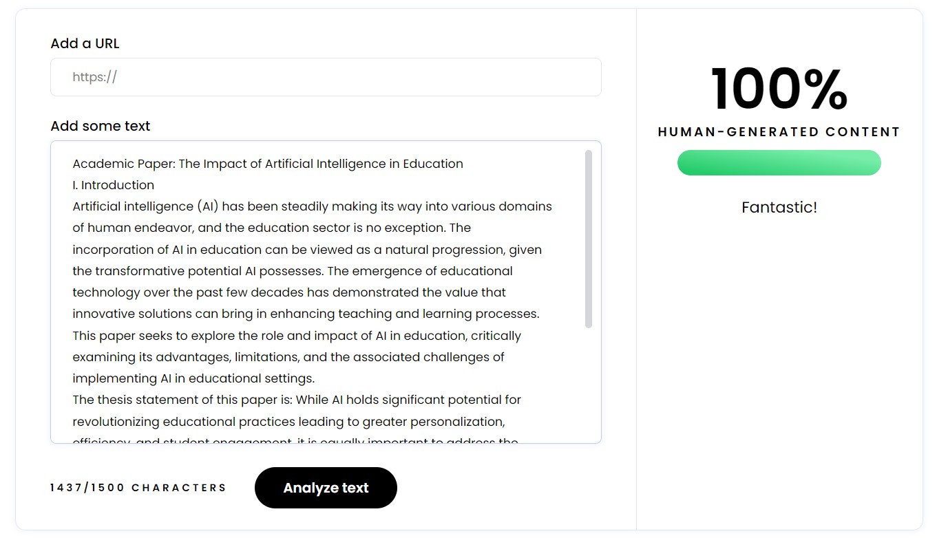 Studybay AI generated text check