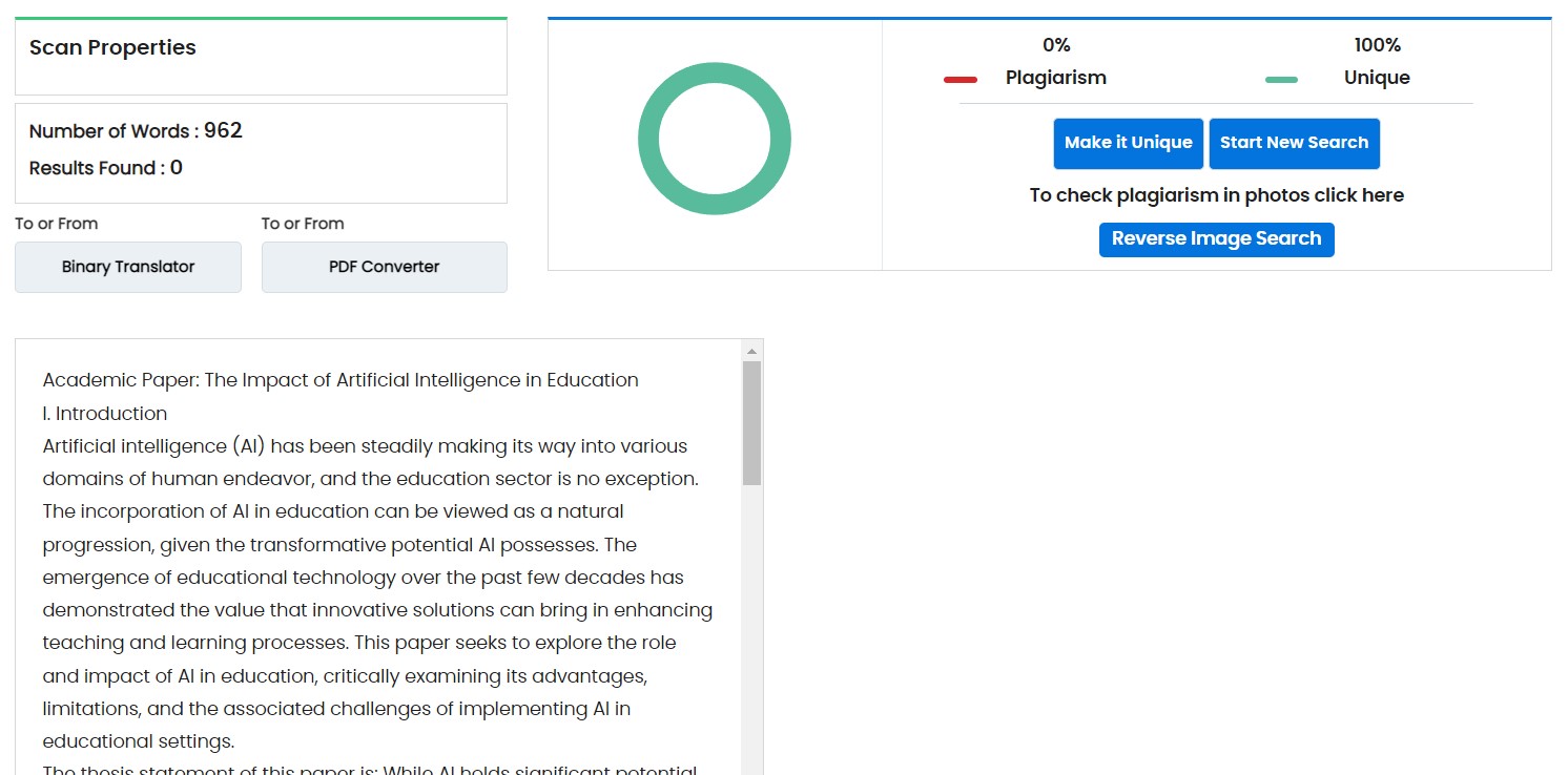 Studybay AI generated text plagiarism check